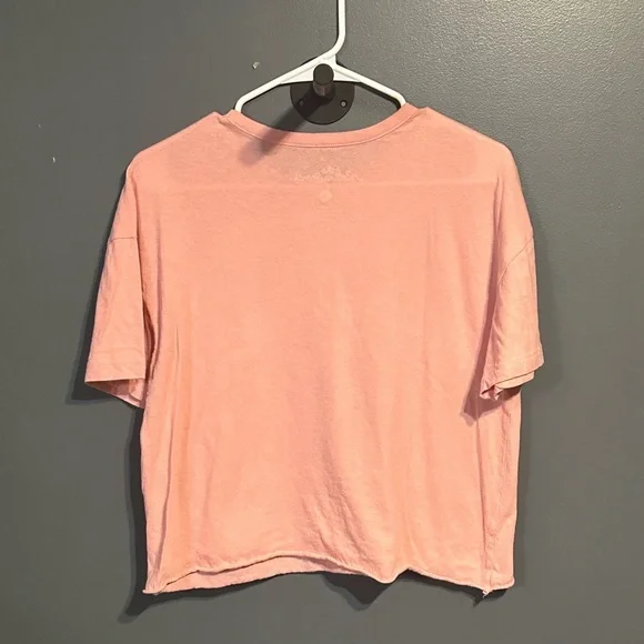 The Rolling Stones T Shirt Womens size Medium Pink Raw Hem - Picture 3 of 3